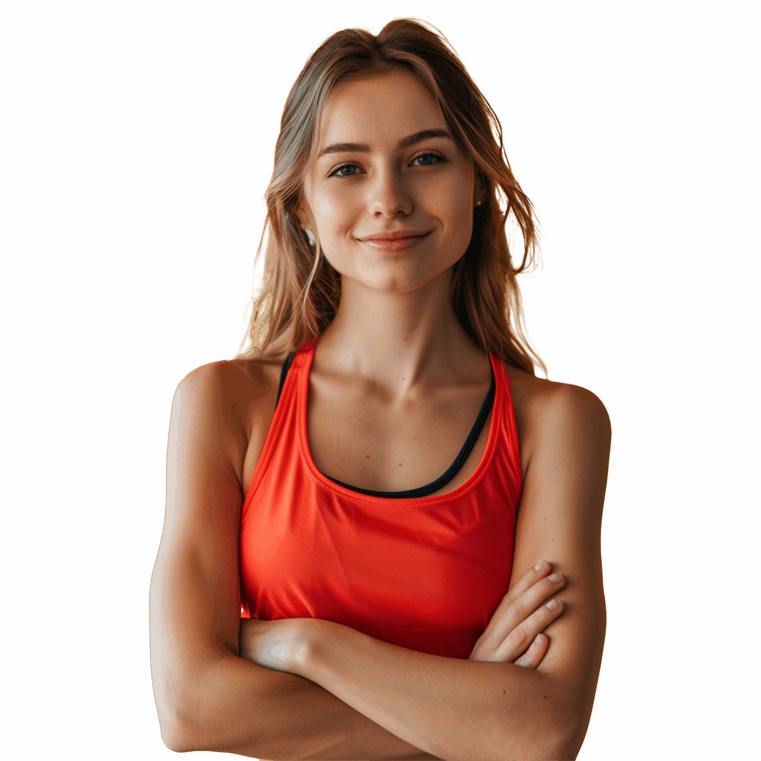 workout woman in red